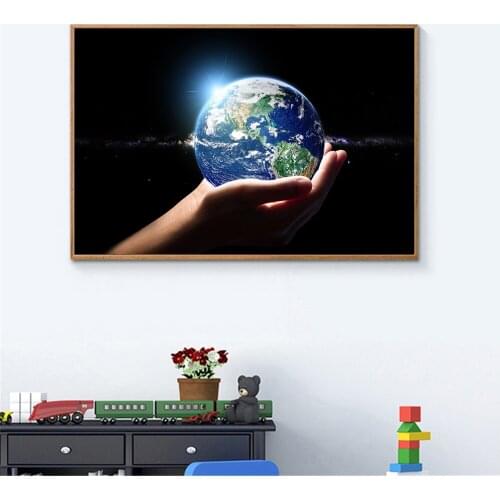 Universe Starry Sky Canvas Painting Space Galaxy Decoration Painting Solar System Planet Orbit Map Posters for Wall Art Pictures