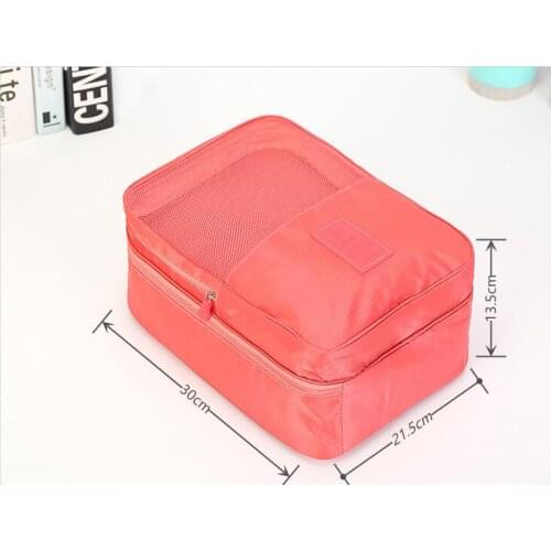 7 Colors Travel Kit Waterproof Shoes Clothing Bag Home Storage Nylon Portable Shoes Pouch with Mesh Window Dust-Proof