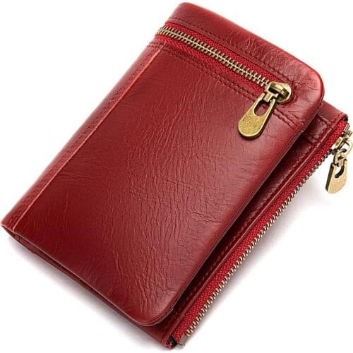 Mens Women Pocket Burse Soft Leather Wallet Men Male Short Purse with Zipper Coin Pocket Bifold Short Wallets Button Clip