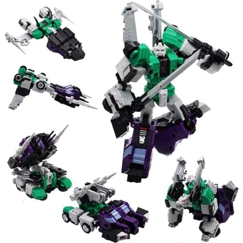 MFT MF27G MF-27G Transformation Action Figure Toy Sixshot G1 Movie Model PVC 14cm MF27 Deformation Car Robot Six Forms Figma
