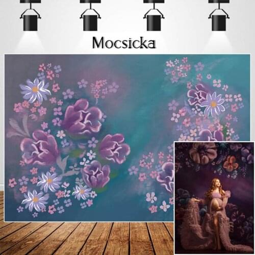 MOCSICKA Purple Floral Backdrops for Newborn and pregnant Photos Portrait Photocall Background Photo Studio Props Supplies