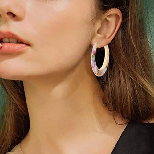 Fashion Women Leopard Round Circle Dangle Drop Hoop Earrings Party Jewelry Gift