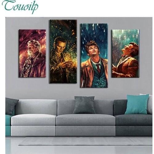 4pcs,Full Square 5D DIY Diamond Painting Doctor Who wall Picture Diamond Embroidery,Cross Stitch,Mosaic,sticker,home decoration