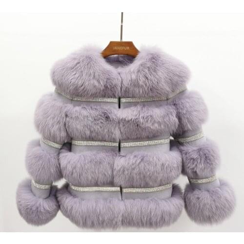 Natural Fur Womens Winter Jacket Fashion Colorful Real Fox Fur Coat High Quality Thick Warm Outerwear