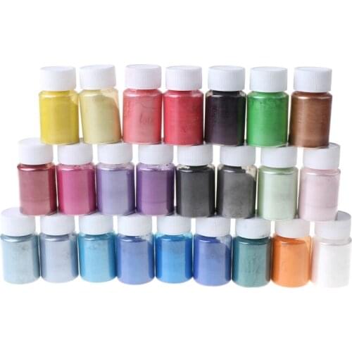 24 Colors Pearlescent Natural Mica Mineral Powder Epoxy Resin Dye Pearl Pigment