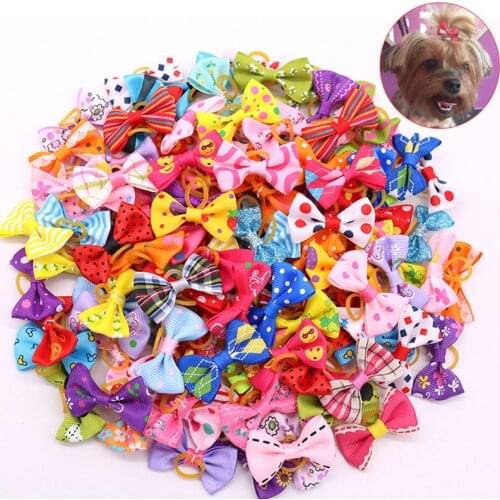 Color Mixing Pet Bow Dog Bowknot Rubber Band Pet Rubber Band Dog Accessories Beautiful Universal Pet Flower Head Pet Supplies