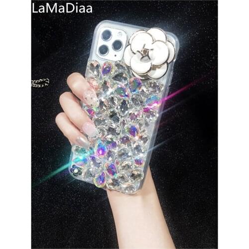 Luxury Bling Crystal Rhinestone Diamond Flower Phone Case Cover For Huawei Honor8 9 10 20 Lite V10 V20 V30 7X 8X 9X Nova 3 4 5 6