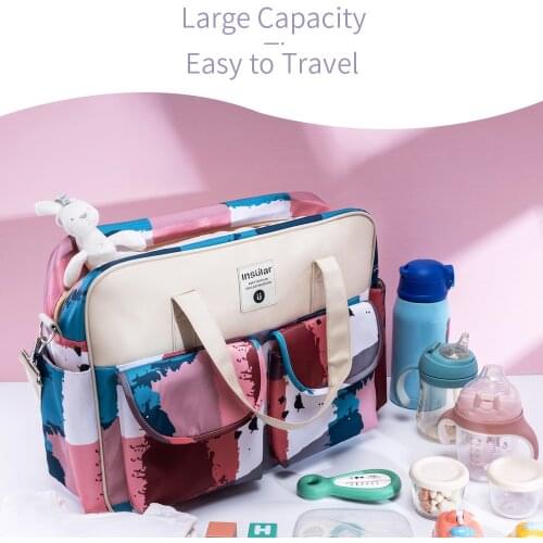 Insular Mummy Bag Diaper Bag Handbag Maternity Bag Baby Diaper Bag Backpack Travel Bag for Newborn Infant Necessities Supplement