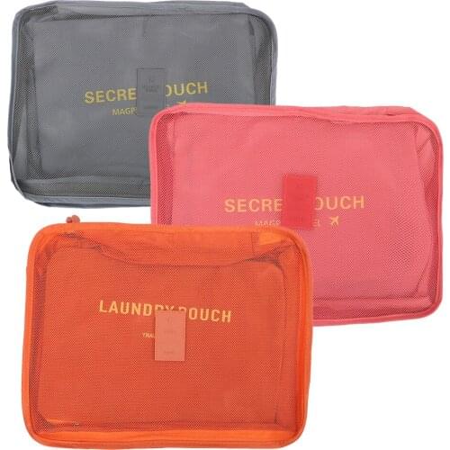 Packing Cube Bag Luggage Tidy Organizer Travel Storage Bag Set Wardrobe Suitcase Pouch For Clothes Shoes Cosmetic 6 Pieces/Set