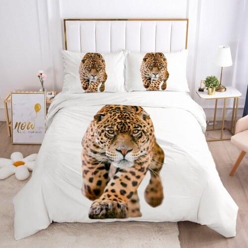 3D Leopard Bedding Sets Quilt Covers Pillow Shams Duvet Cover Sets Bedclothes Bed Linens Full Twin Single Size Home Textile