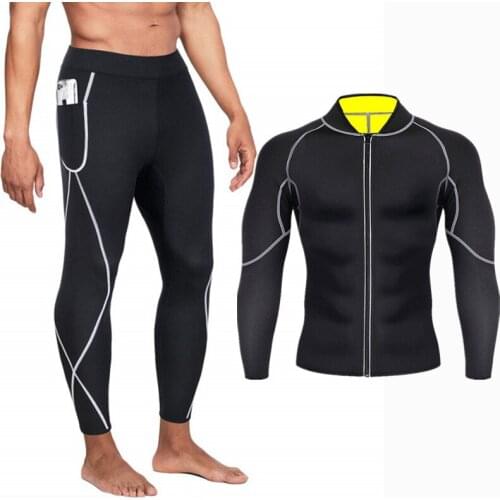 New Body Shaper Slimming Pants Men Long Sleeves T-Shirt Waist Trainer Corsets Fat Burning Shaperwear Sweat Sauna Fitness Clothes