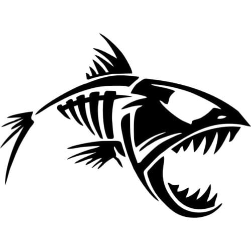 12.7*9.4CM Skeleton Fish Funny Car Styling Window Glass Decorative Accessories Car Stickers Decals for Chrysler sticker