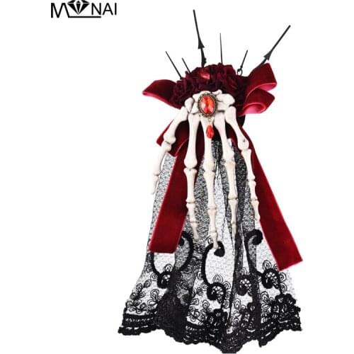Restyle Steampunk Women Skeleton Hand Bone Claw Punk Hair Clip Rose Retro Clock Watch Hands Gothic Hair Accessories