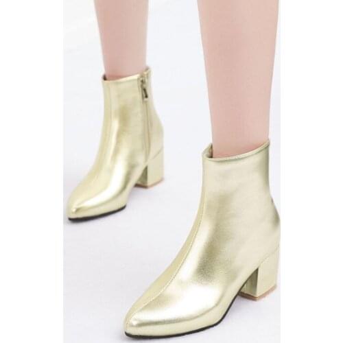 Big Size 9 10 11-14 boots women shoes ankle boots for women ladies boots Pointed side zipper Martin boot