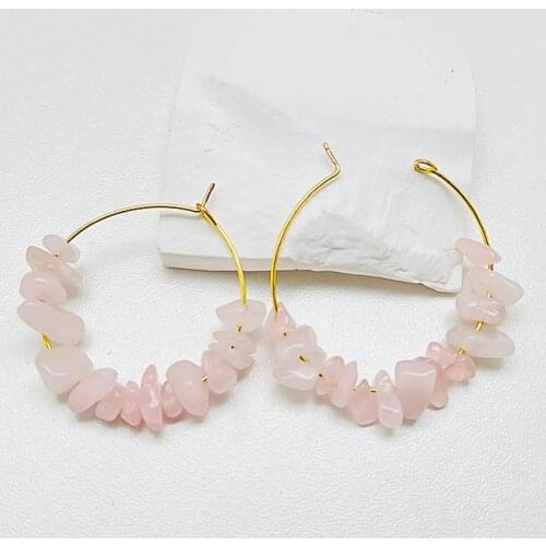 Bohemian Natural Stone Earrings for women Ethnic Big Hoop Hollow Elegant Retro Style Earrings Jewelry Fashion Earrings For Women