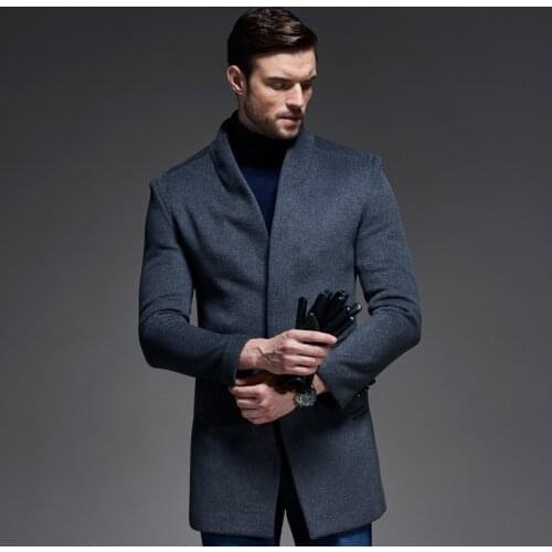 Winter Wool Coat Men Slim Fit Jacket Mens Fashion Outerwear Warm Male Casual Jackets Overcoat Woolen Pea Coat Plus Size XXXL