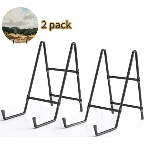 2pcs Anti Slip Picture Frame Holder 4/6 Inch Metal Plate Display Stand for Picture Book Photo Easel Art Decoration