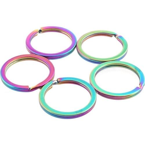 20pcs Rainbow Keyring Split Ring 20mm Split Keychain Rings Argolas Para Chaveiro Accessories For Key Porte Cle Keychain Parts