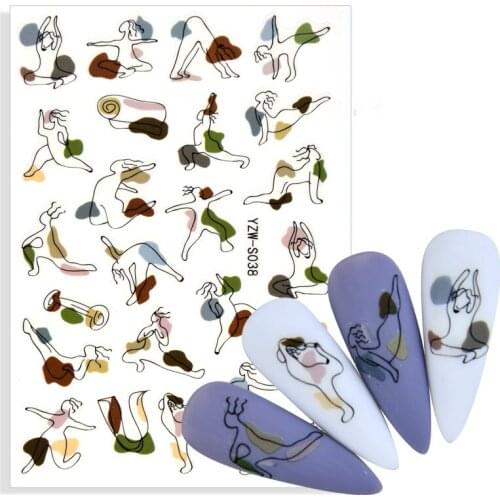 2021 New Designs 3D Nail Sticker Summer Graffiti Nail Decals Geometric lines Nail Art Decoration DIY Nails for All Manicures