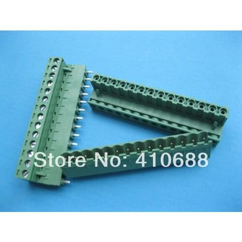 24 Pcs 14 way/pin Pitch 5.08mm Screw Terminal Block Connector Pluggable Type Green 2EDCK-2EDCV-5.08