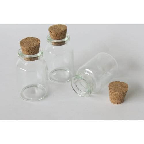 360 x 10ml Clear Glass Bottles Vials Jars With Cork 10cc Corks Stopper Decorative Corked Tiny Wishing Glass Bottle For Pendants