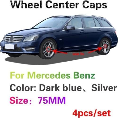 4X 75mm Car Wheel Center Cap Hub Caps Emblem Logo For Mercedes Benz W203 W204 W205 W212 W210 W220 A B C E CLA CLC CLS CLK Class