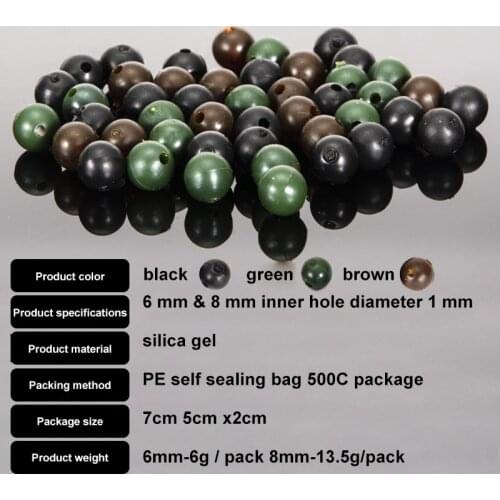 50pcs European Style Bead Stopper Silicone Soft Bead Bumper Bean Round Big Game Fishing Set Space Bean Line Set Anti-tangle Bean