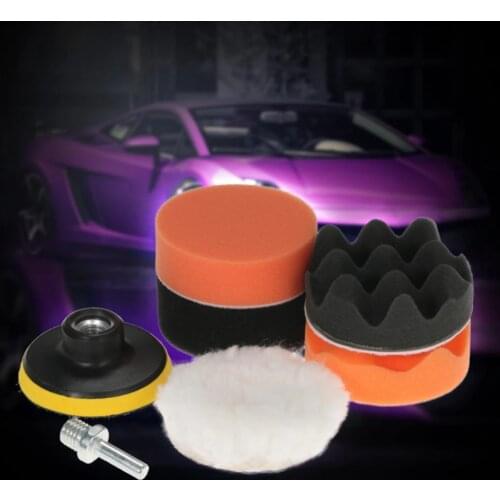 80% Hot Sale 7Pcs 3 Inch Car Vehicle Polishing Waxing Pad Buffing Sponge M14 Shank Tool Set