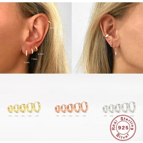 925 Sterling Silver Ear Bone Buckle Hoop Earrings for Woman Wedding Anniversary Engagement Ear Bone earlobe piercing Buckle