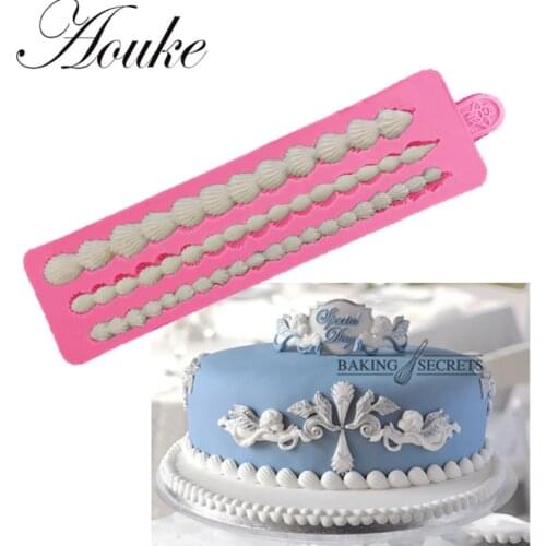 AOUKE Silica Gel Mold DIY Shell Cake Mold molding around the kitchen baking, environmental protection and health in hot sales