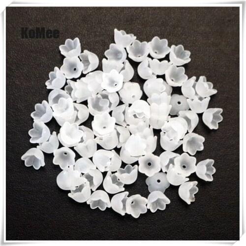 White 7*10mm 500pcs/lot frosted acrylic flower beads European Bracelet DIY Beads For Jewelry Making Free Shipping
