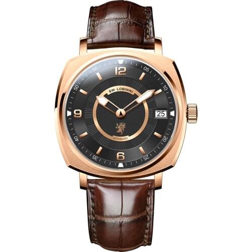 LOBINNI Watch For Men,Mens Automatic Watches Fashion 50M Waterproof Switzerland Mechanical Wristwatch Sapphire Top Luxury Brand