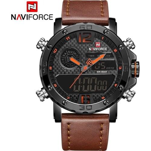 NAVIFORCE Brand Luxury Men Watch Fashion Sports Watches Mens Waterproof Quartz Date Clock Man Leather Army Military Wrist Watch