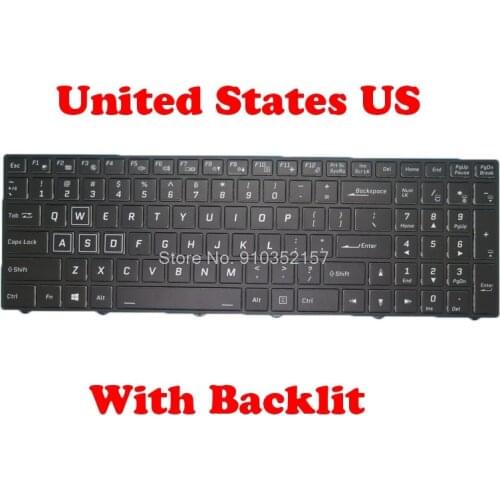 Laptop Colourful Backlit Keyboard For CLEVO PA70 CVM17L23USJ4301 6-80-PA7E0-012-1 English Black Frame