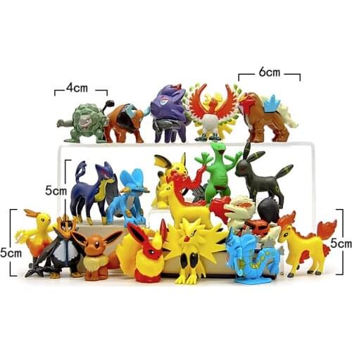 50pcs/lot TAKARA TOMY Pikachu Weedle Spearow Snorlax Action Figures Toys PVC Pokemon Model Toy Random Delivery