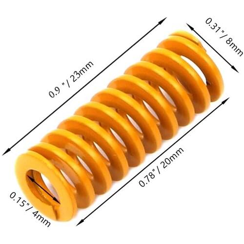 Imported 3D Printer Parts Spring,Length 23mm OD 8mm ID 4mm, Heated bed CR-10 CR-10Mini CR-10S Series 3D Printer
