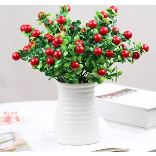 Artificial Plants Lucky Auspicious Flower Fruit Simulation Rich Red Fruit Plastic Flower Photography Props Home Decoration