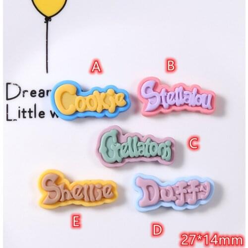 Cabochons Duffy Word 20pcs Stella Cookies Flat Back Resin Cabochons Scrapbooking DIY Jewelry Craft Decoration Accessories