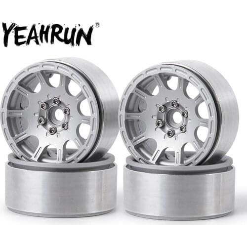 YEAHRUN 1/2/4Pcs 1.9inch Alloy Beadlock Wheel Rims for AXIAL SCX10 D90 CC01 1/10 Scale RC Crawler Car Parts Wheel Hubs