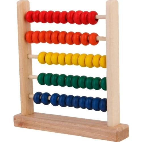 Colorful 10 Beads Wooden Abacus Math Calculating Arithmetical Teaching Toys
