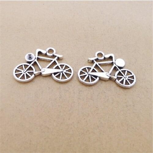 BULK 30 Zinc Alloy Antique Silver Plated Bike Bicycle Charms Pendant for Bracelets 20*29mm 2.5g