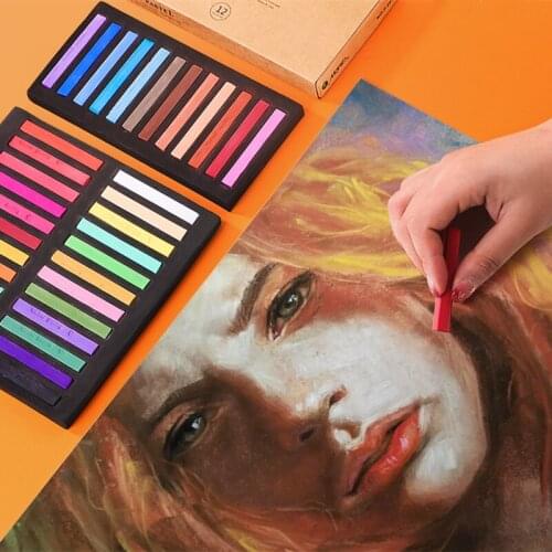12/24/36/48 Colors Painting Chalk Set Stick Toner Drawing Line Lower Adhesion Students Smooth Hair Dye Solid Powder Soft Pastel