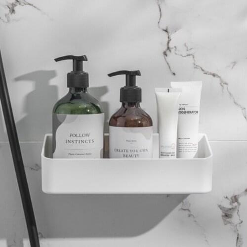 Wall-mounted Bathroom Shelf Toilet Storage Rack For Kitchen Storage Bath Organizer Household Bathroom Accessories Without Drill