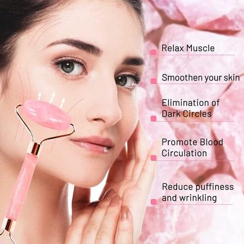 Jade Roller & Gua Sha Set - Natural stone Roller Massage For Face Eyes, Neck,Anti-aging Reduce Wrinkles Facial Skin Care Tool