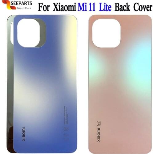 New Original For Xiaomi Mi 11 Lite Battery Cover Back Glass Panel Rear Housing case Mi11 Mi 11 Lite Back battery Cover door