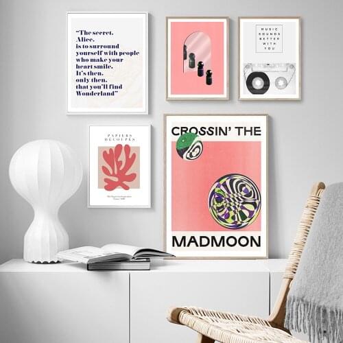 Papiers Decoupes Musem Of Modern Abstract Painting Blue And Pink Figure Canvas Poster Madmoon Mirror Picture Wall Art Home Decor