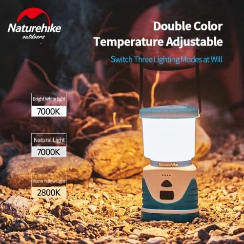Naturehike USB Charging Camping Tent Light 6600mAh LED Double Color Temperature Adjustable Multi-Function Outdoor Campsite Lamp