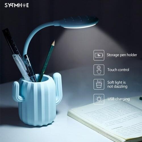SYTOMHOE Bedside Lamp Dimmable Adjustable Abs Bed Side Table Lamp Rechargable Eye-Care Reading Desk Table Lights For Bedroom