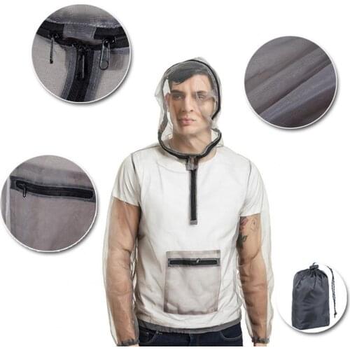 Mosquito Suit Double Zipper Design Super Cool Soft Mesh Insect Protective Jacket for Gardening