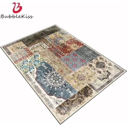 Bubble Kiss Rugs And Carpets For Living Room Fashion American Geometric Flower Mosaic Carpet Ethnic Style Bedroom Area Floor Mat